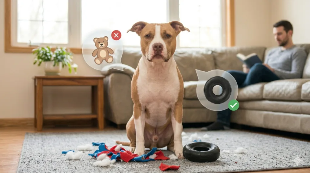 Si tienes un Pitbull y destruye todos sus juguetes, estás cometiendo este error